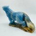 High Quality Large Blue Onyx Wolf Carving