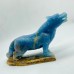 High Quality Large Blue Onyx Wolf Carving