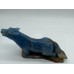 High Quality Large Blue Onyx Wolf Carving