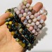 2 Types Stone Bracelet Wholesale Gold Blue Tiger Eye&Pink Opal