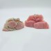 2 Pieces Beautiful Pink Opal Fish Carving