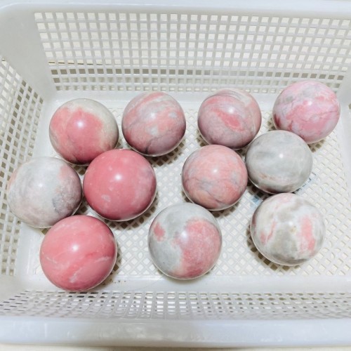 11 Pieces Natural Pink Opal Spheres