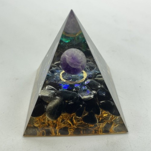 Obsidian Amethyst Orgone Pyramid Wholesale