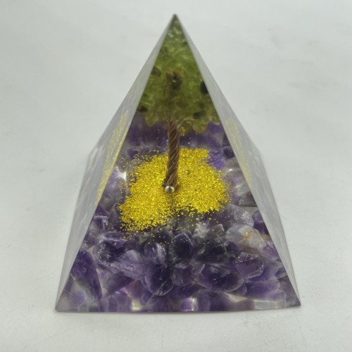 Amethyst Peridot Orgone Pyramid  Wholesale