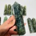 14 Pieces Large Green Prehnite Stone Tower