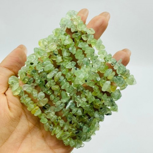 Green Prehnite Chip Bracelet Wholesale