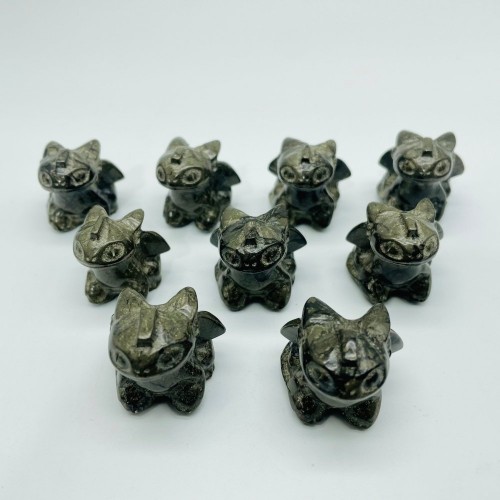 Mini Toothless Dragon Pyrite Carving Wholesale