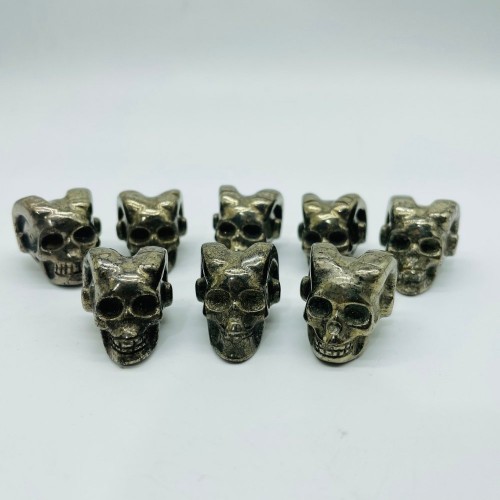 Pyrite Shofar Skull Horned Devil Carving Wholesale