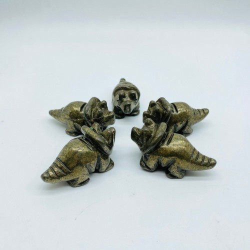 Pyrite Three Horns Dinosaur Carving Wholesale