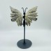 4 Pairs High Quality Pyrite Butterfly Carving With Stand