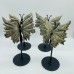 4 Pairs High Quality Pyrite Butterfly Carving With Stand