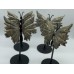 4 Pairs High Quality Pyrite Butterfly Carving With Stand