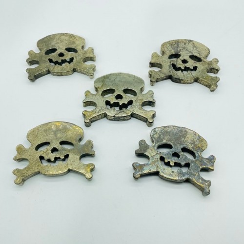 Pyrite Pirate Skull Carving Wholesale