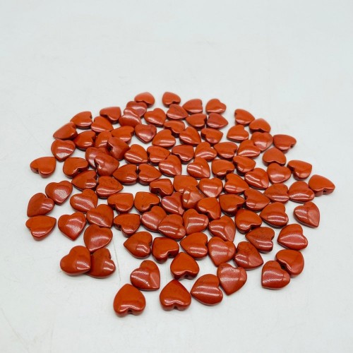 Mini Red Jasper Heart DIY Drill Hole Pendant Wholesale