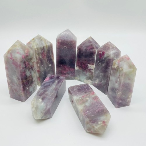 Pink Tourmaline Fat Four-Sided Tower Point Wholesale