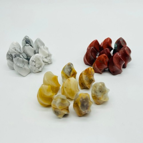 Mini Crystal Flame Carving Wholesale Howlite Crazy Agate