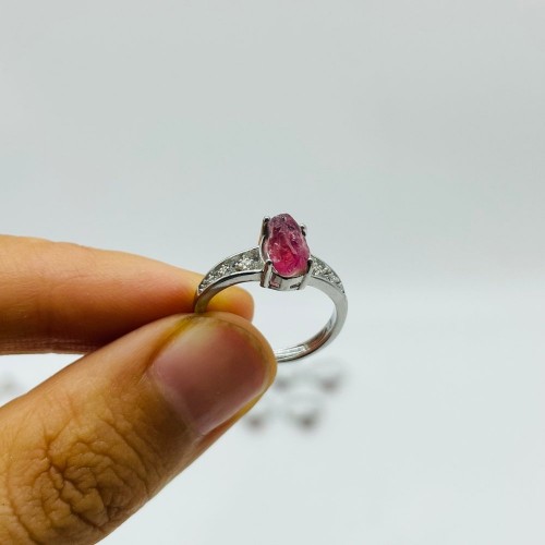 Beautiful Raw Red Tourmaline Gemstone Ring Wholesale