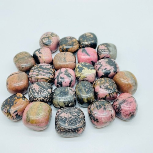 Pink Black Rhodonite Tumbled Wholesale