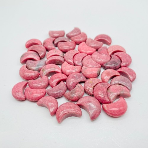 Mini High Quality Pink Rhodonite Moon DIY Pendant Wholesale