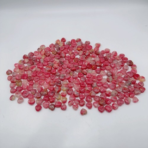 255 Pieces High Quality Pink Rhodonite Mixed Quartz Mini Heart DIY Pendant