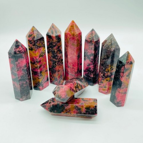 Red Rhodonite Points Tower Wholesale