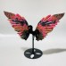 3 Pairs Red Rhodonite Pegasus Wing Carving With Stand