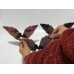 3 Pairs Red Rhodonite Pegasus Wing Carving With Stand