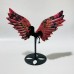 4 Pairs Beautiful Rhodonite Pegasus Wing Carving With Stand