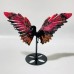 4 Pairs Beautiful Rhodonite Pegasus Wing Carving With Stand