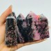 Pink&Black Rhodonite Four-Sided Tower Points Wholesale