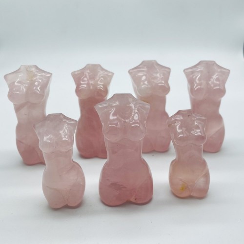 Natural Rose Quartz Goddess Carving Wholesale