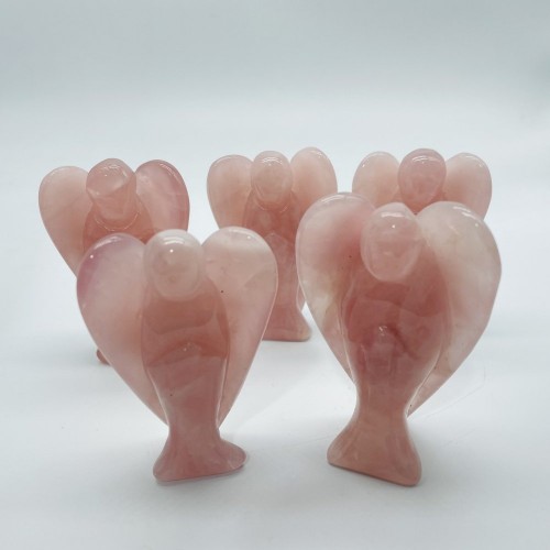 3in Rose Quartz Angel Carving Wholesale