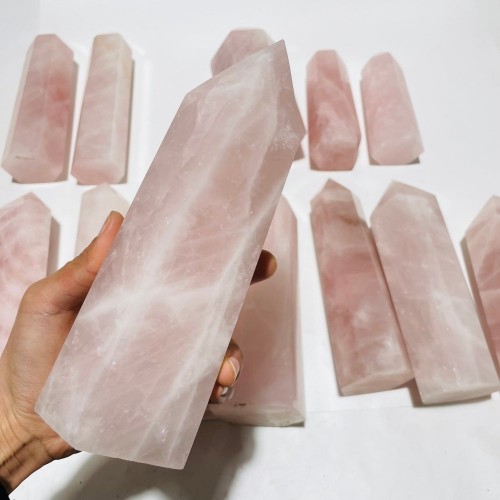 13 Pieces Large Rose Quartz Tower Points