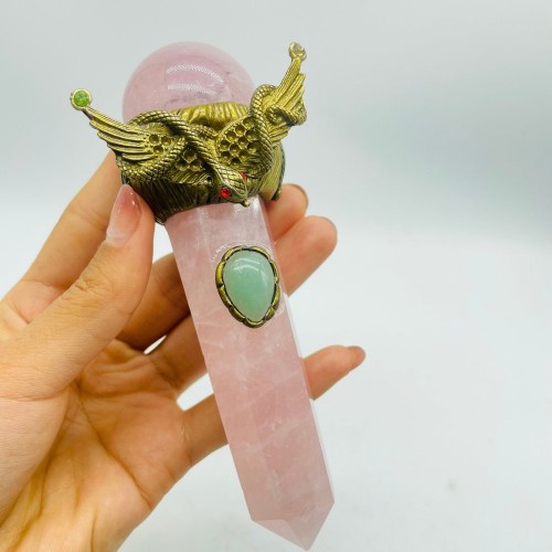 Rose Quartz Magic Wand Carving Crystal Wholesale