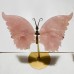 4 Pairs Rose Quartz Butterfly Carving With Stand