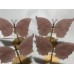 4 Pairs Rose Quartz Butterfly Carving With Stand