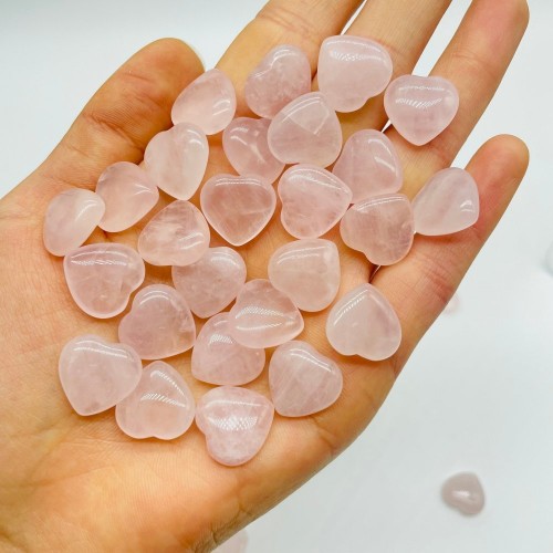 0.6in Mini Rose Quartz Heart DIY Pendant Wholesale