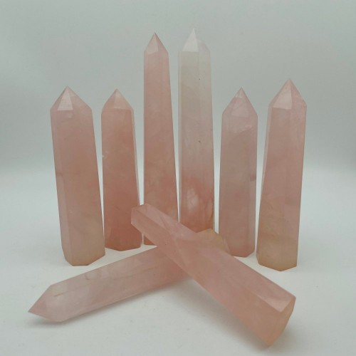 4.7-7in Rose Quartz Crystal Points Tower Wholesale