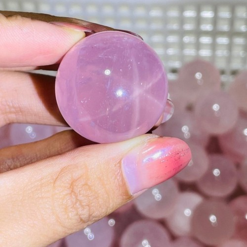 Six Star Line Rose Quartz Spheres Wholesale