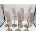 7 Pieces Rose Quartz Point Magic Scepter Wand with Holder Stand