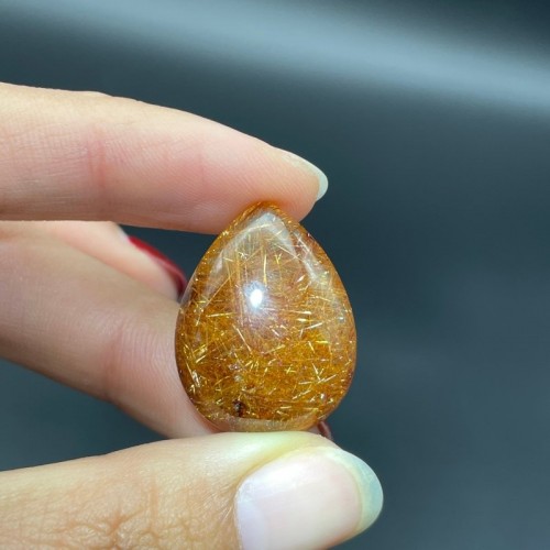 6pcs Lot High Quality Rutile Teardrop Pendant Jewelry Making