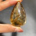 High Quality Gold Rutile Teardrop Pendant