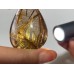 High Quality Gold Rutile Teardrop Pendant