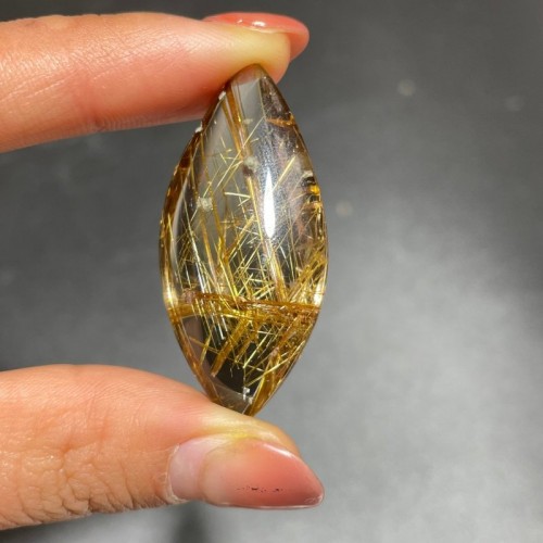 Eye Shape Gold Rutile Pendant Jewelry Making