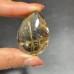 Titanium Gold Rutile Quartz Teardrop Pendant