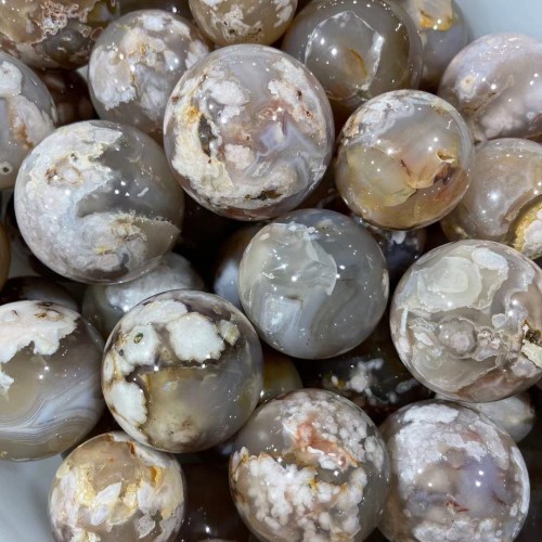 Sakura Flower Agate Ball Spheres Wholesale Cherry Blossoms Agate