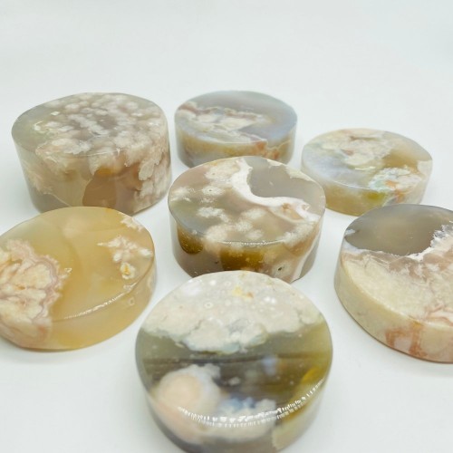 Sakura Flower Agate Small Round Plate Wholesale