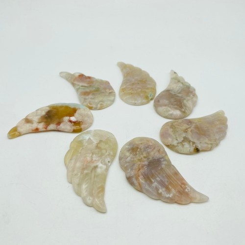 Sakura Agate Angel Wing Carving Wholesale