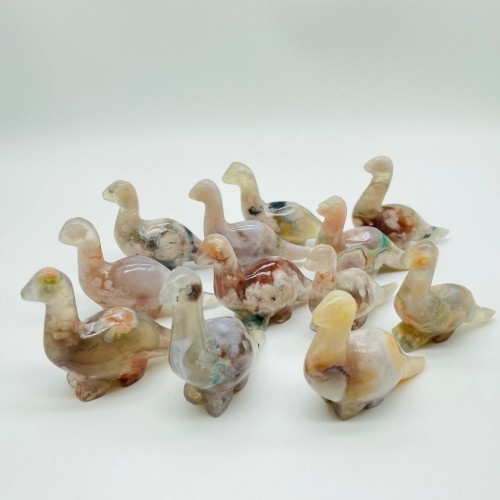 High Quality Sakura Agate Dinosaur Carving Wholesale