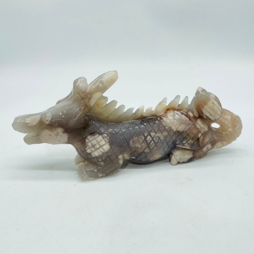 Sakura Flower Agate Dragon Carving